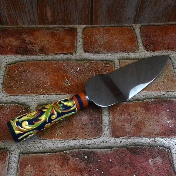 Pfaltzgraff Cake Server In Original Box Never Used Villa Dellaluna Pattern - Picture 3 of 6